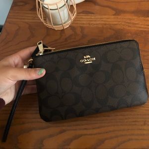 Coach Double-Zipper Wristlet